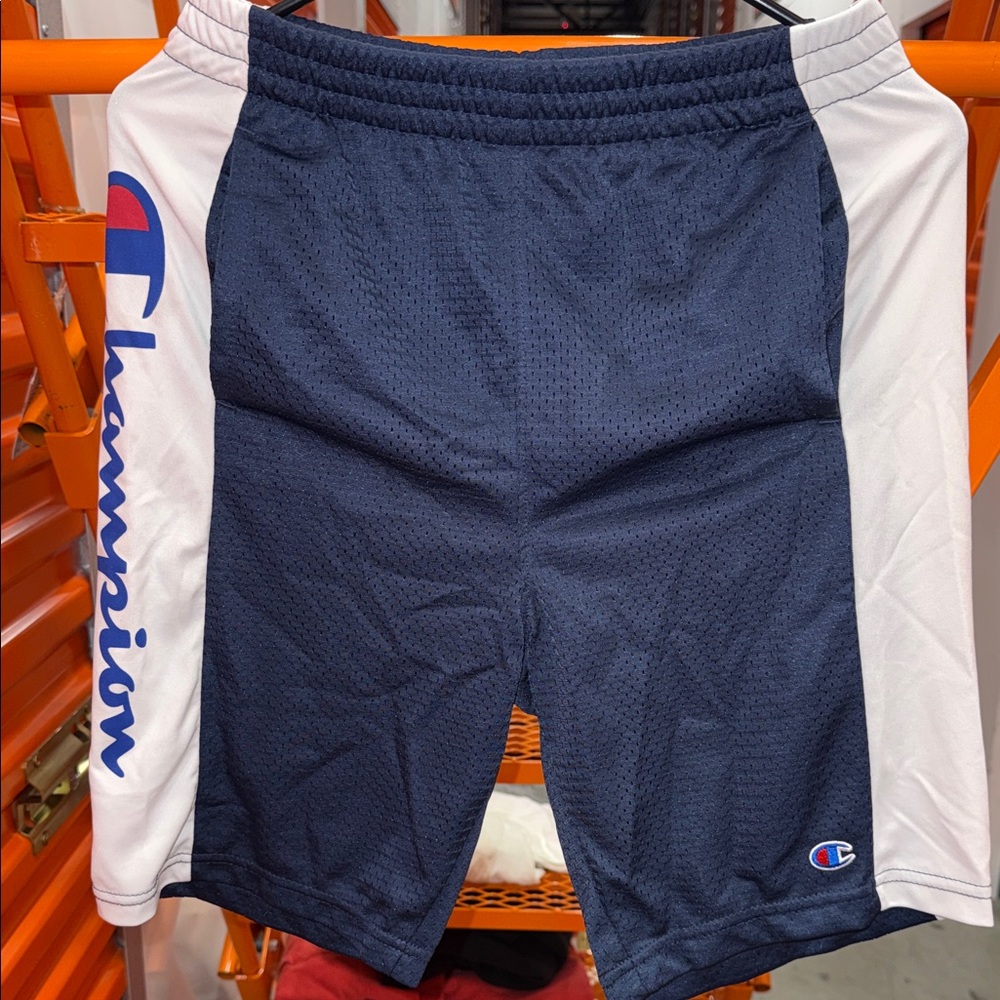 Champion Men's Athletic Shorts in Navy and White
